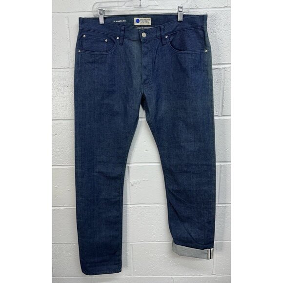Industry Of All Nations Straight Slim Fit RAW Selvedge Denim Jeans / Men’s 36